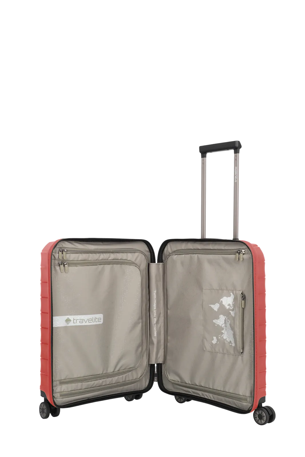 Mooby Trolley S in Rot mit 4-Rad und Erweiterung - leder-accessoires.com