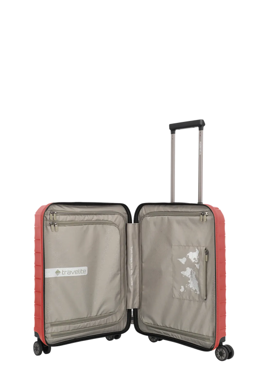 Mooby Trolley S in Rot mit 4-Rad und Erweiterung - leder-accessoires.com