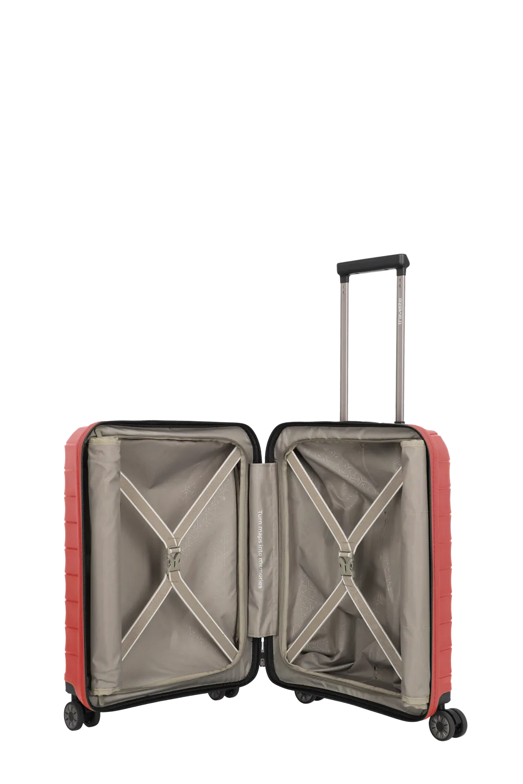 Mooby Trolley S in Rot mit 4-Rad und Erweiterung - leder-accessoires.com