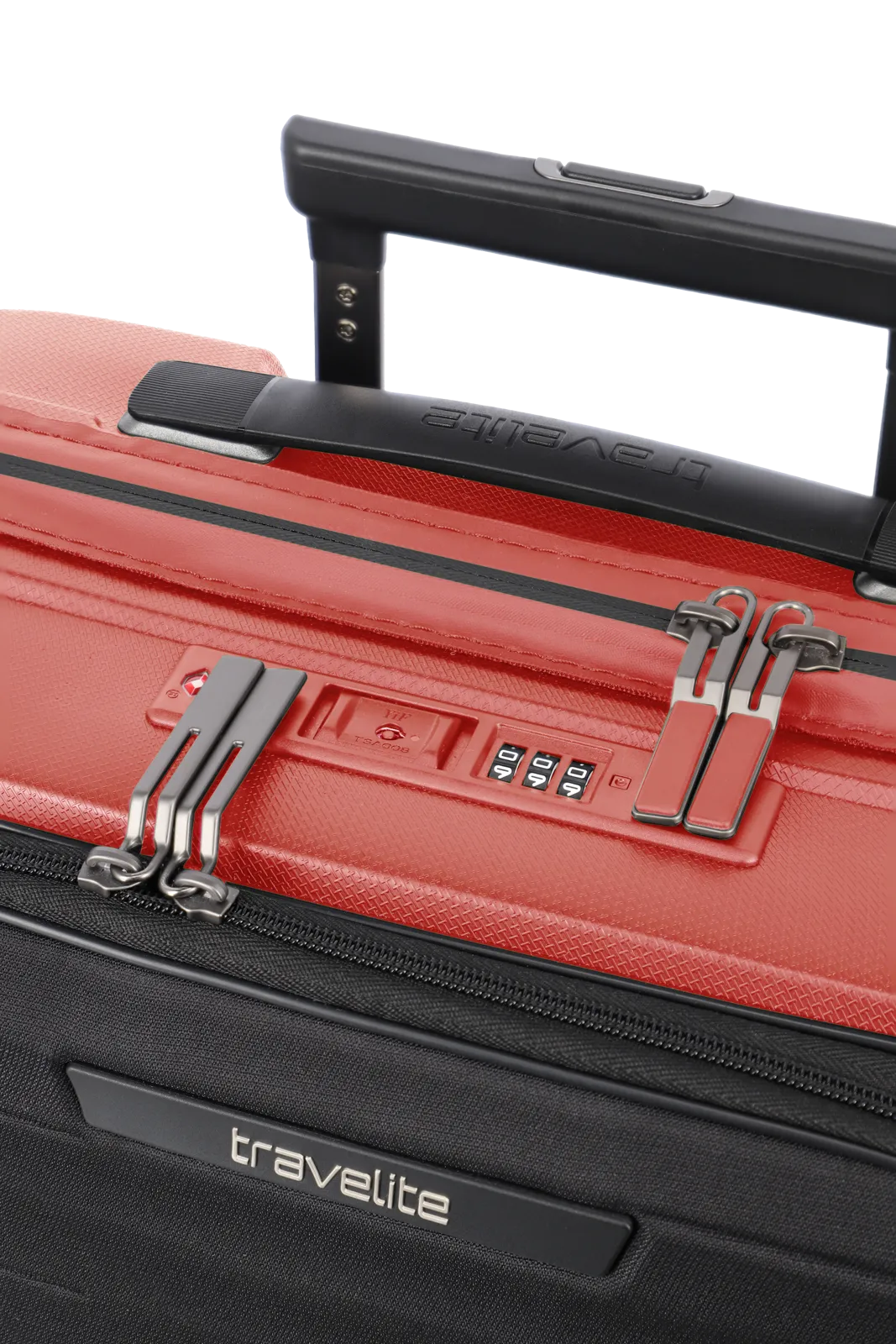 Mooby Trolley S in Rot mit 4-Rad und Erweiterung - leder-accessoires.com