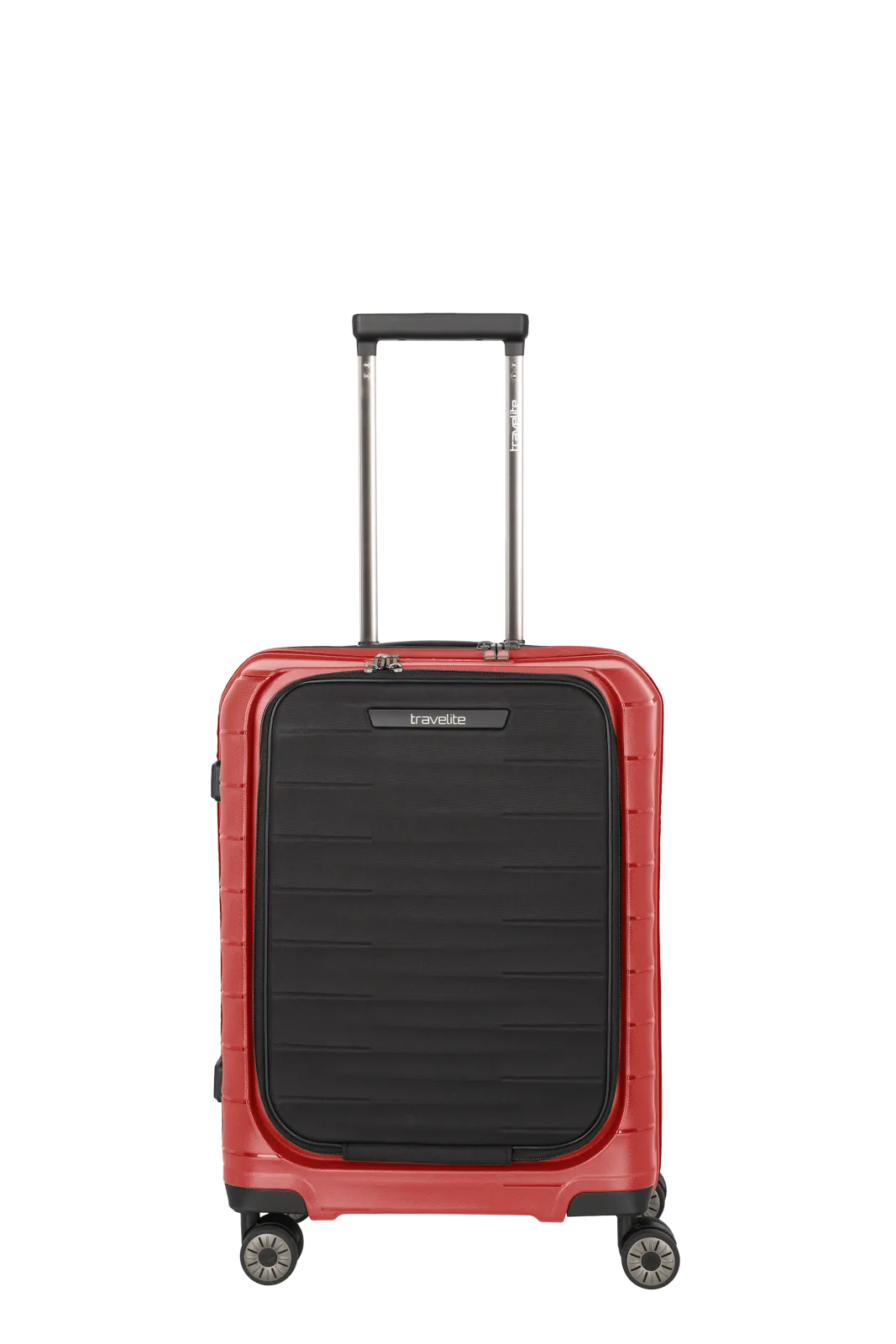 Mooby Trolley S in Rot mit 4-Rad und Erweiterung - leder-accessoires.com