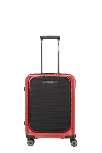 Mooby Trolley S in Rot mit 4-Rad und Erweiterung - leder-accessoires.com
