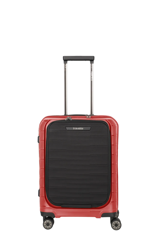 Mooby Trolley S in Rot mit 4-Rad und Erweiterung - leder-accessoires.com