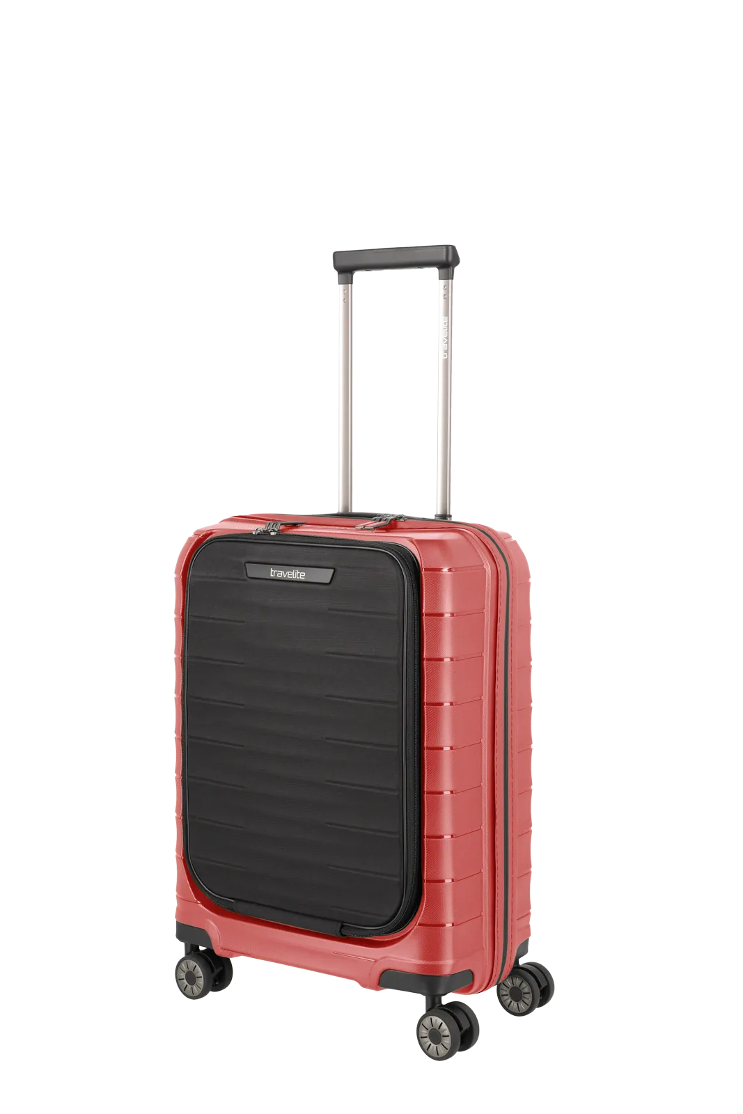 Mooby Trolley S in Rot mit 4-Rad und Erweiterung - leder-accessoires.com