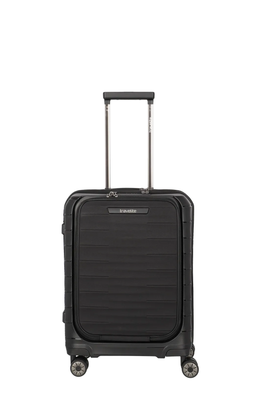 Mooby Trolley S in Schwarz mit 4-Rad und Erweiterung - leder-accessoires.com