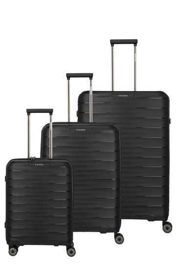Mooby Trolley Set 3-teilig in Schwarz mit 4-Rad aus Polypropylen