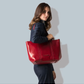 Shopper in Rot aus Leder