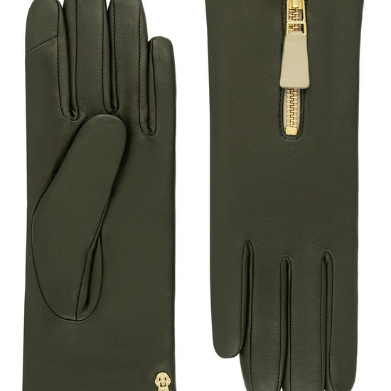 Lederhandschuhe | Haarschafleder Damen in Pine|Grün mit Reißverschluss von Röckl - leder-accessoires.com
