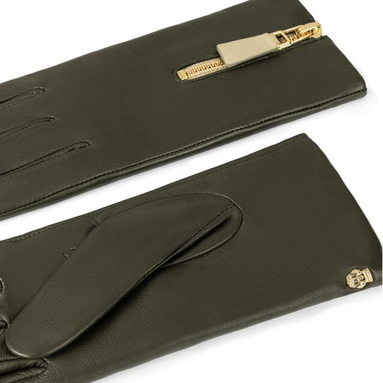 Lederhandschuhe | Haarschafleder Damen in Pine|Grün mit Reißverschluss von Röckl - leder-accessoires.com
