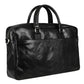 Businesstasche aus Leder in Schwarz mit Reißverschluss und Vortasche