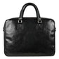 Businesstasche aus Leder in Schwarz mit Reißverschluss und Vortasche