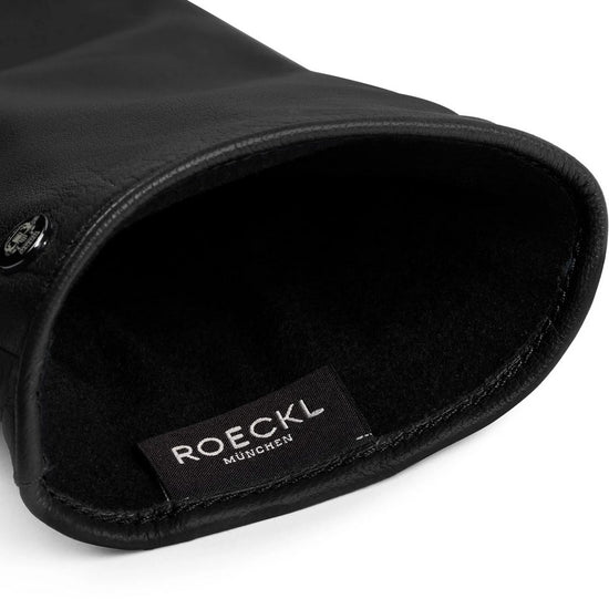 Lederhandschuhe | Haarschafleder Damen in Schwarz mit Halbsteppnaht von Röckl - leder-accessoires.com
