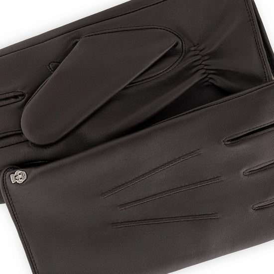 Lederhandschuhe | Haarschafleder Herren in Coffee|Braun mit dezenter Raffung von Röckl (Kopie) - leder-accessoires.com