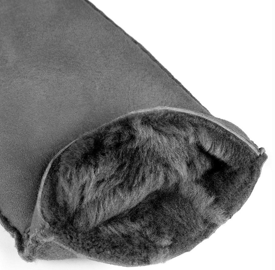 Lederhandschuhe | Lammfell in Grau mit Naht am Handgelenk von Röckl