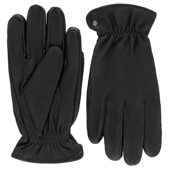 Lederhandschuhe | Ziegenleder in Schwarz mit Gummizug von Röckl - leder-accessoires.com