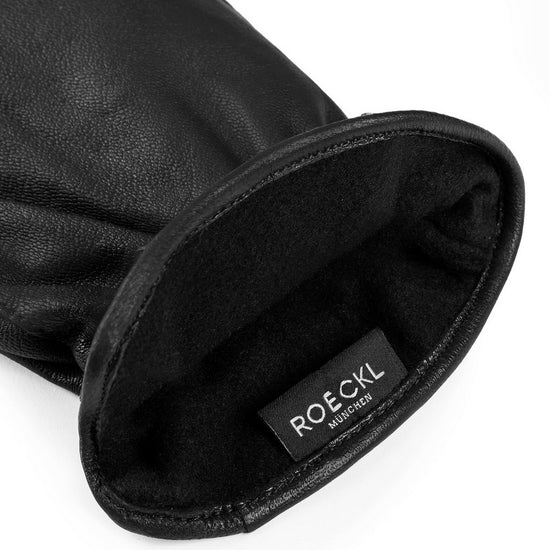 Lederhandschuhe | Ziegenleder in Schwarz mit Gummizug von Röckl - leder-accessoires.com