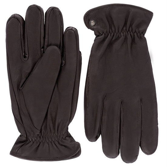 Lederhandschuhe | Ziegenleder in Braun mit Gummizug von Röckl - leder-accessoires.com