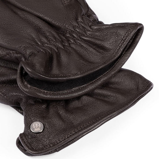 Lederhandschuhe | Ziegenleder in Braun mit Gummizug von Röckl - leder-accessoires.com