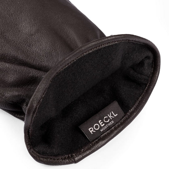 Lederhandschuhe | Ziegenleder in Braun mit Gummizug von Röckl - leder-accessoires.com