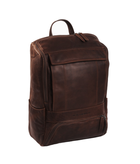 Rucksack aus Leder in Braun