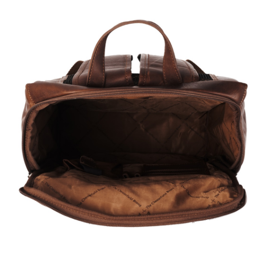 Rucksack aus Leder in Braun