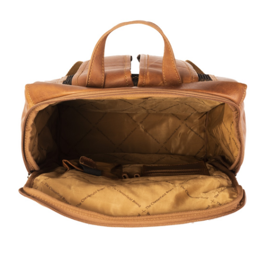 Rucksack aus Leder in Cognac