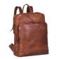 Rucksack mit Vortasche aus Leder in Cognac