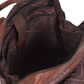 Rucksack mit Vortasche aus Leder in Cognac