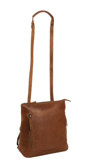 Rucksack|Crossover aus Leder in Cognac