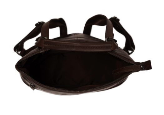 Rucksack|Crossover aus Leder in Braun