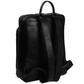 Rucksack mit Vortasche aus Leder in Schwarz