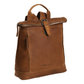 Rucksack Rolltop aus Leder in Cognac