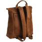Rucksack Rolltop aus Leder in Cognac