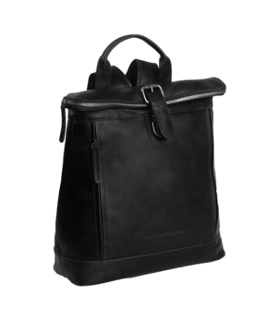 Rucksack Rolltop aus Leder in Cognac