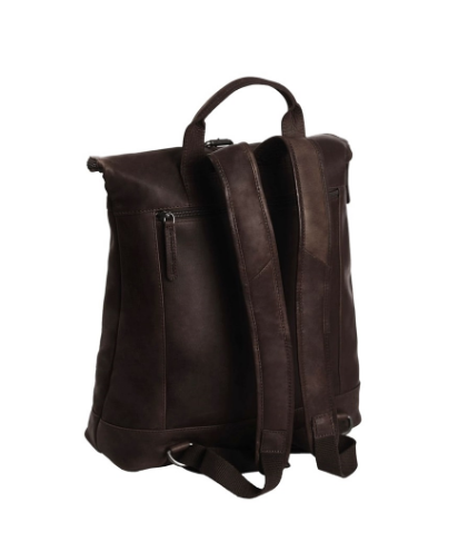 Rucksack Rolltop aus Leder in Braun - leder-accessoires.com