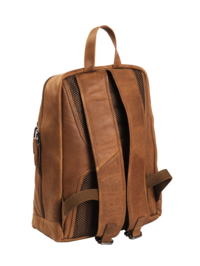 Rucksack mit Vortasche aus Leder in Cognac - leder-accessoires.com