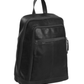 Rucksack mit Vortasche aus Leder in Schwarz