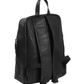 Rucksack mit Vortasche aus Leder in Schwarz