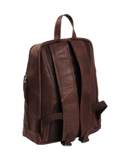 Rucksack mit Vortasche aus Leder in Braun - leder-accessoires.com