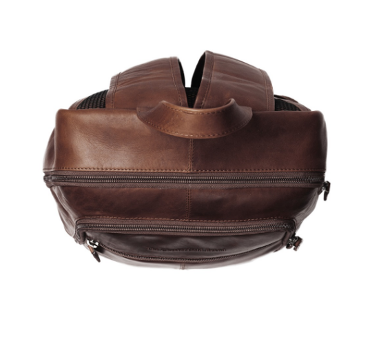 Rucksack mit Vortasche aus Leder in Braun - leder-accessoires.com