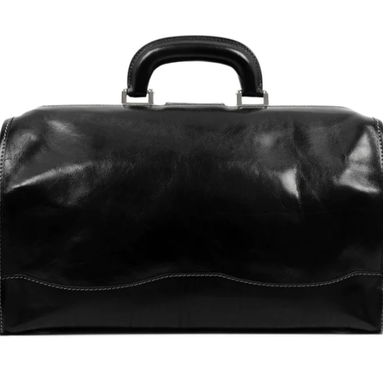Arzttasche|Doctor Bag aus Leder in Schwarz mit Steckschloss - leder-accessoires.com