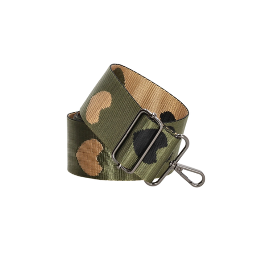 Taschenriemen | Wechselriemen in Oliv|Beige mit Camouflage-Muster