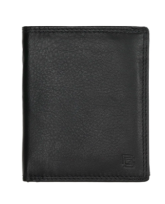 Geldbörse Hochformat 12 x 9,5cm  in Schwarz aus Leder - leder-accessoires.com