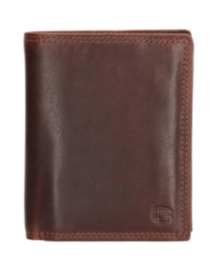 Geldbörse Hochformat 12 x 9,5cm in Braun aus Leder - leder-accessoires.com