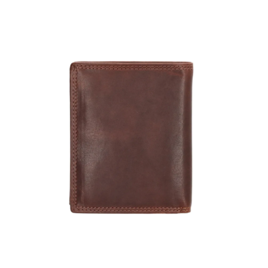 Geldbörse Hochformat 12 x 9,5cm in Braun aus Leder - leder-accessoires.com