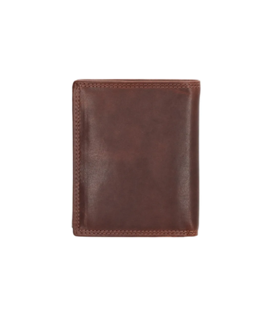 Geldbörse Hochformat 12 x 9,5cm in Braun aus Leder - leder-accessoires.com