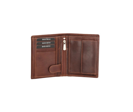 Geldbörse Hochformat 12 x 9,5cm in Braun aus Leder - leder-accessoires.com