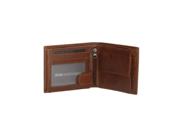 Geldbörse Querformat mit Riegel in Braun aus Leder - leder-accessoires.com