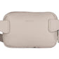 Gürteltasche|Bodybag aus Leder in Beige mit Reißverschluss und Vortasche