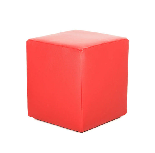 Lederwürfel | Sitzwürfel in Rot (Rosso) aus Vollrindleder genarbt